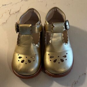 Elegant Gold Kids Mary Jane Dress Shoes